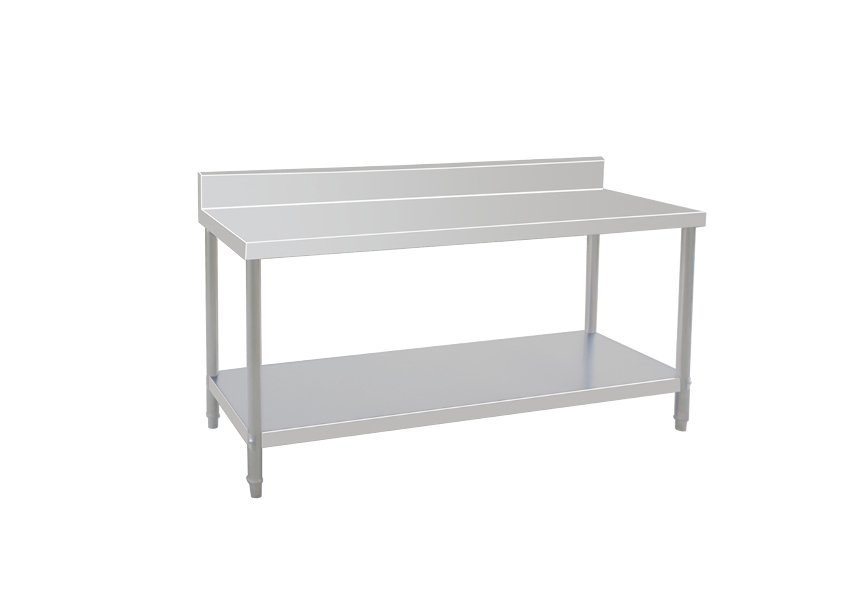 Stainless steel workbench with backrest