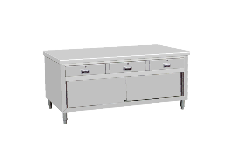 Three-drawer single-pass workbench