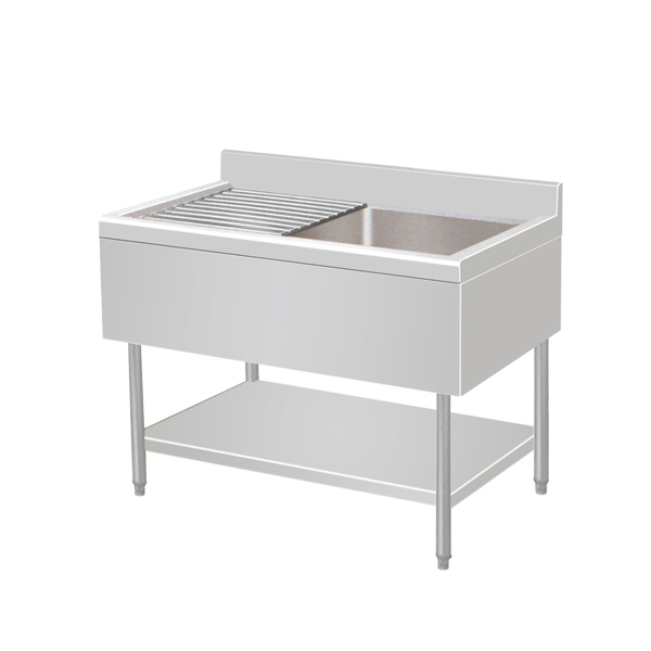 European style single drain sink