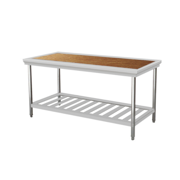 Double-layer wooden workbench