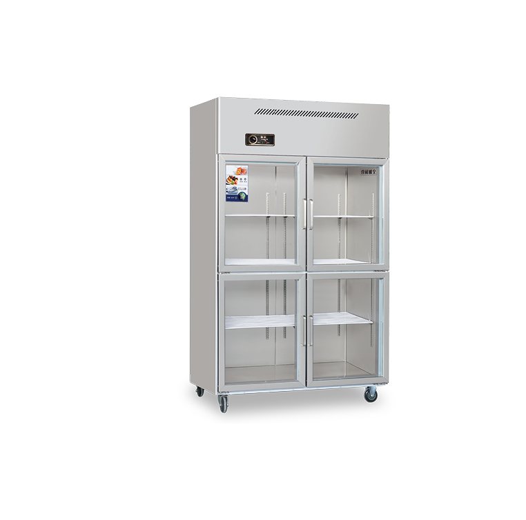 Stainless steel four door display cabinet