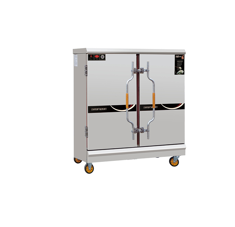 Integrated handle with timed rice steamer cabinet