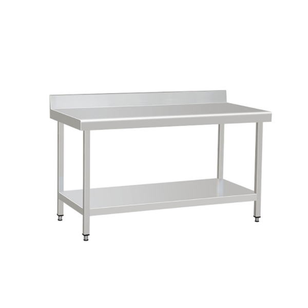 square‑leg stainless steel workbench
