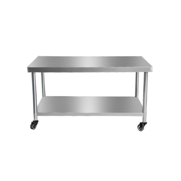 Stainless steel workbench with wheels